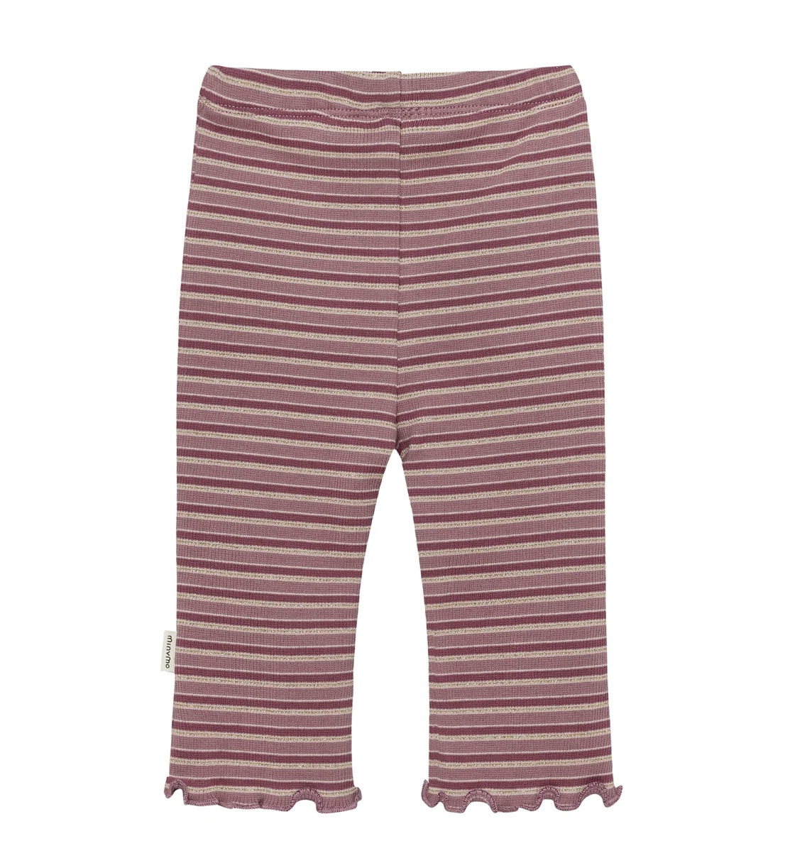 Baby Ribbed Leggings Gold Pink Stripes