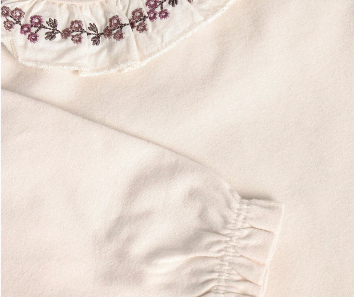 Baby Girl Embroidered Ruffle Collar Onesie