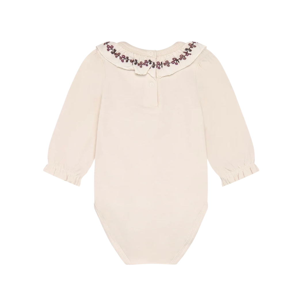 Baby Girl Embroidered Ruffle Collar Onesie
