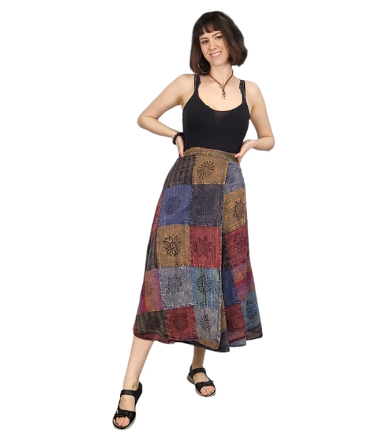 Patchouli Long Wrap Skirt