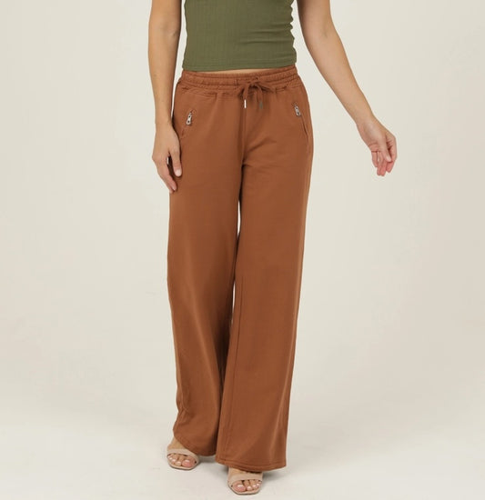 French Terry Wide Straight Leg Pants