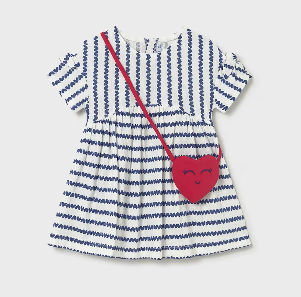 Baby Striped Dress with Crossbody Bag