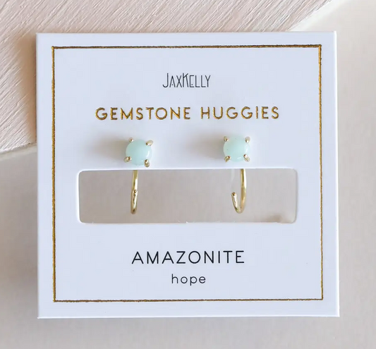 Huggie Earrings Amazonite