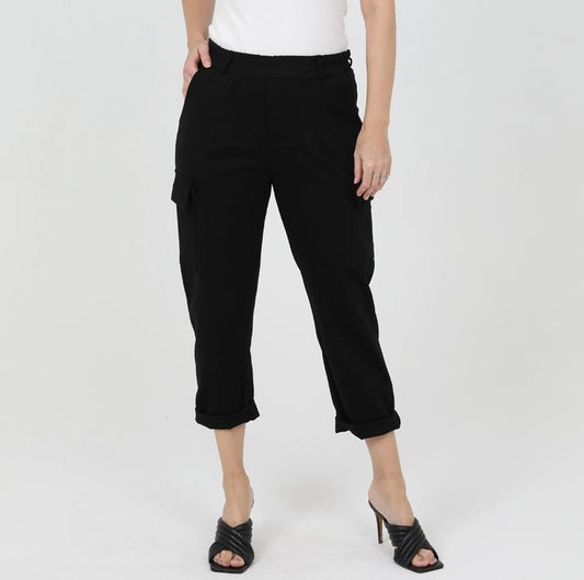 Cuffed Cargo Capri Pants