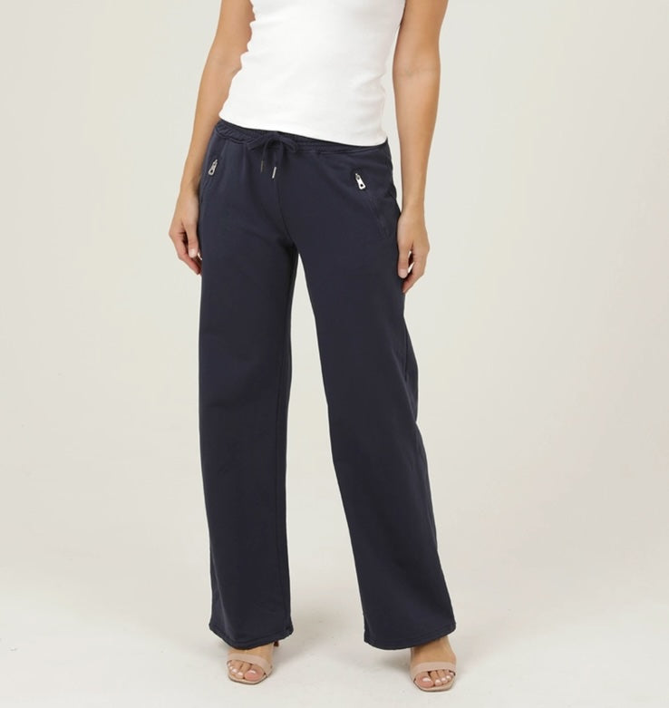 French Terry Wide Straight Leg Pants