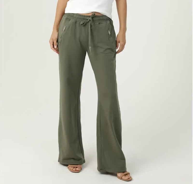 French Terry Wide Straight Leg Pants