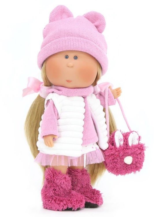 Doll Pink Hat White Vest Blonde