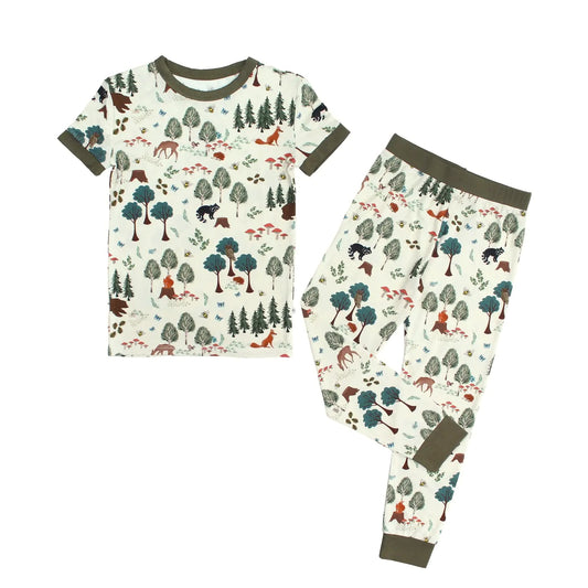 Kids Bamboo Pajamas In the Woods