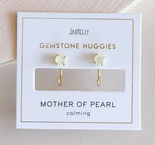 Huggie Earrings Mother of Pearl