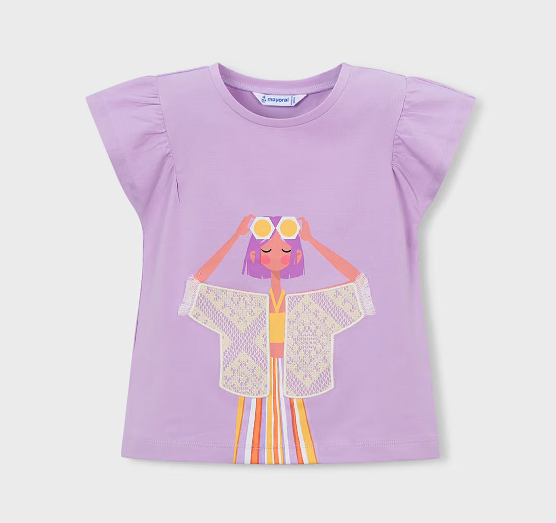 Girls Lace Overlay Cool Girl Tee