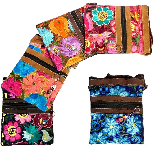 Embroidered Floral Crossbody Bag
