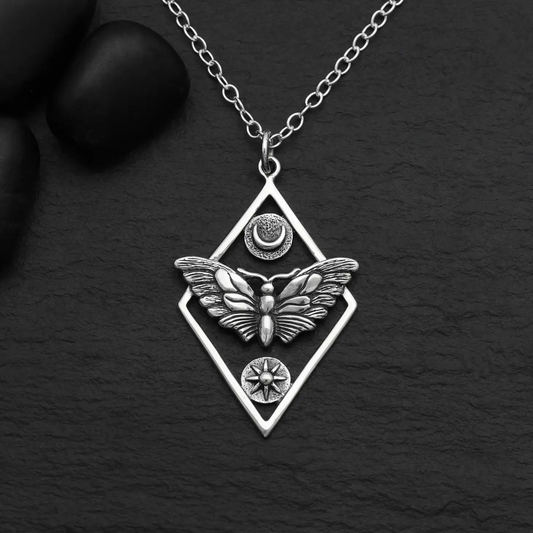 Geometric Moth Necklace