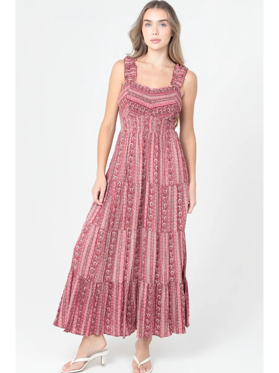 Smocked Bust A Line Maxi Dress