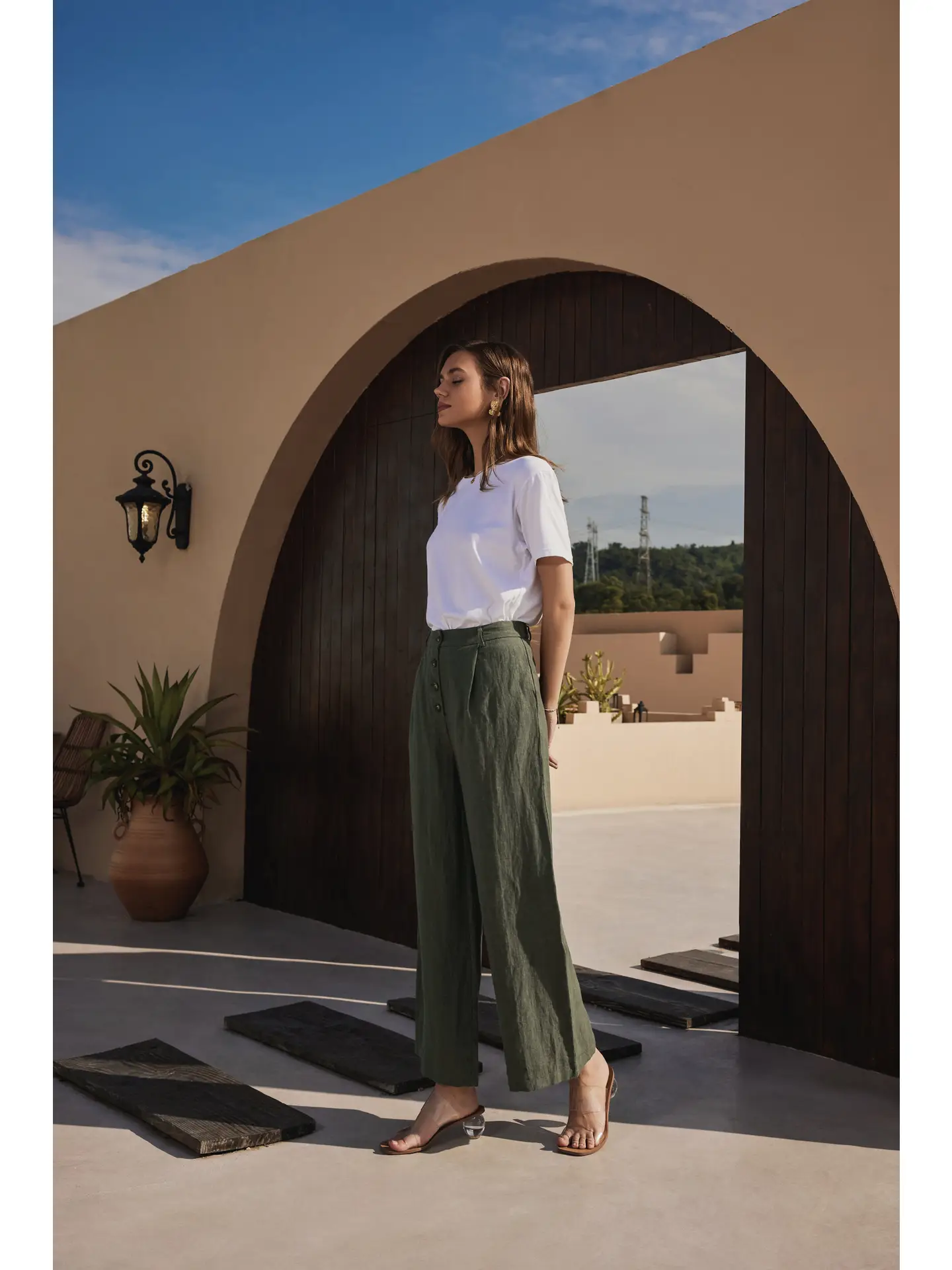 Flax-Linen Wide Leg Pants