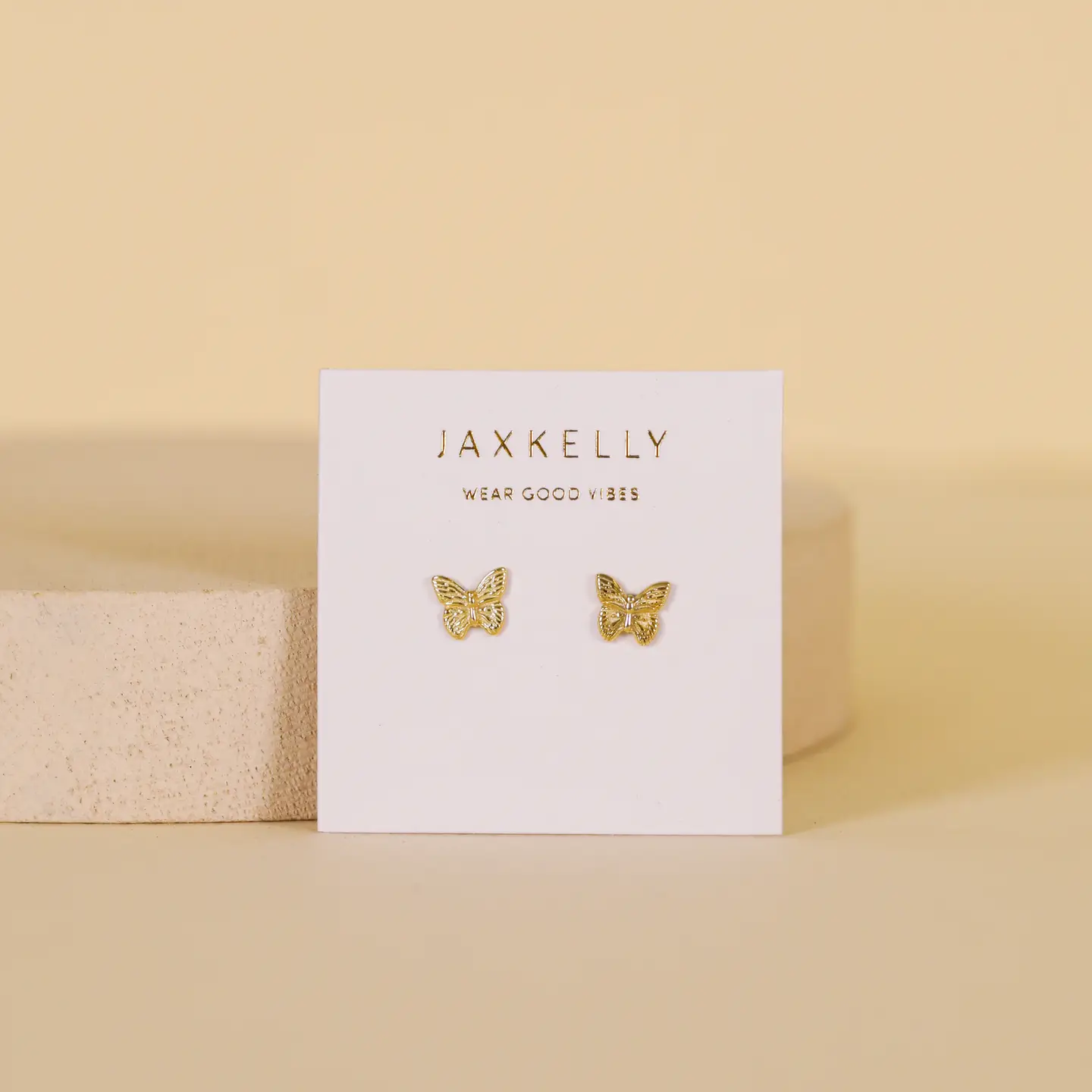 Gold Butterfly Stud Earrings