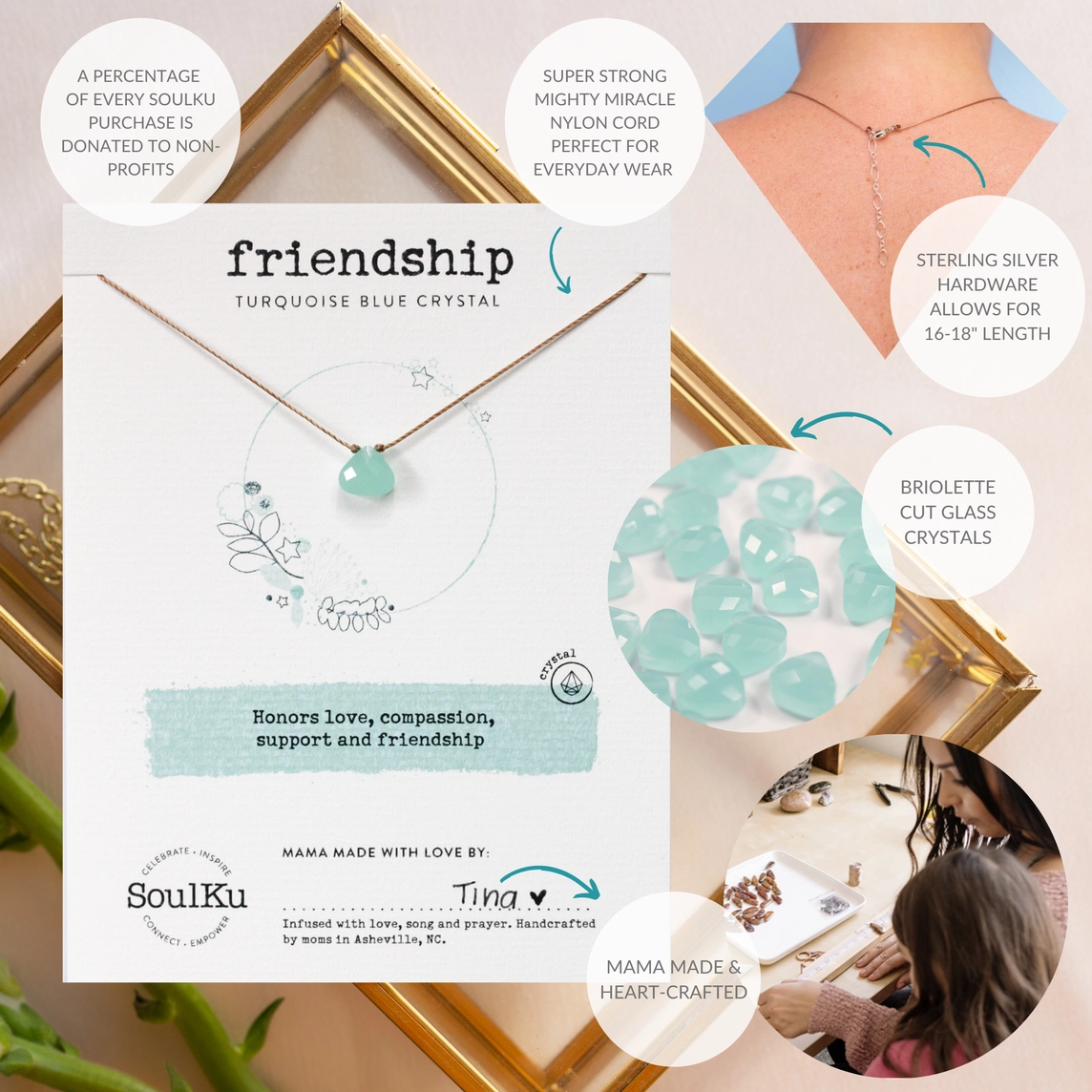 Soul Shine Necklace Turquoise for Friendship
