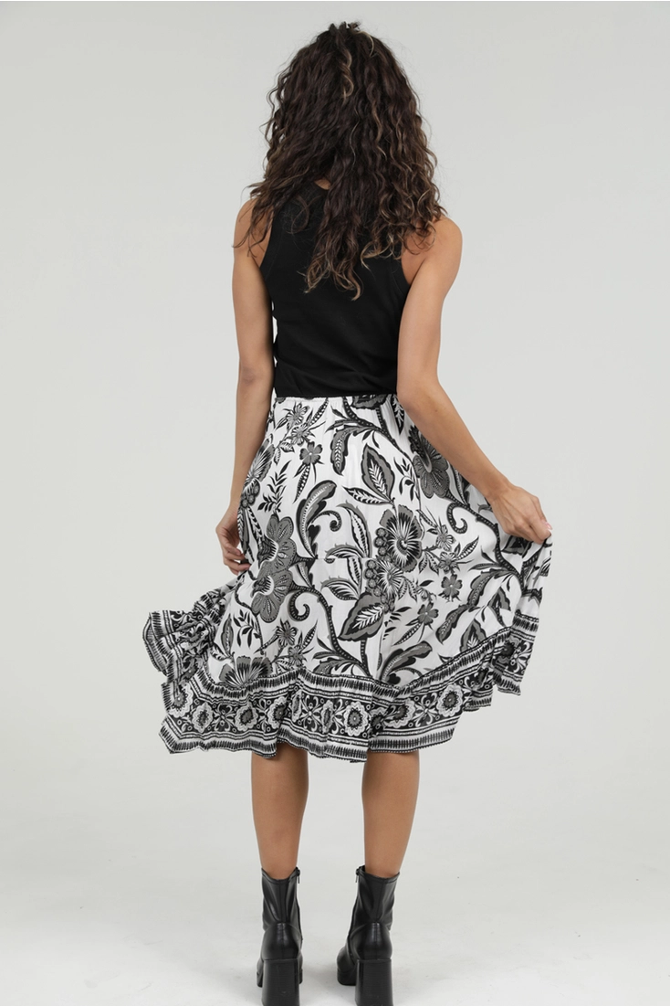 Leaf Printed Skirt