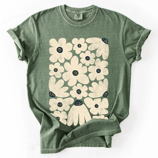 Cream Daisy Allover Floral T-Shirt
