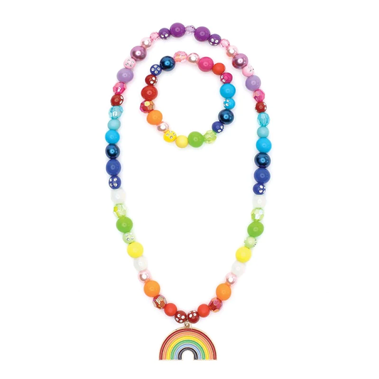 Girls Double Rainbow Necklace Set