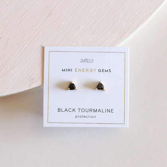 Mini Energy Earrings Black Tourmaline