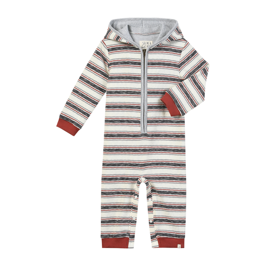 Baby Striped Hooded Romper