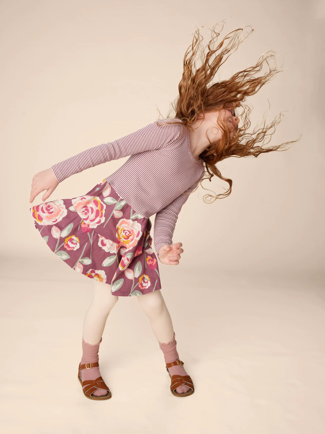 Girls Turkish Rose Tiered Dress