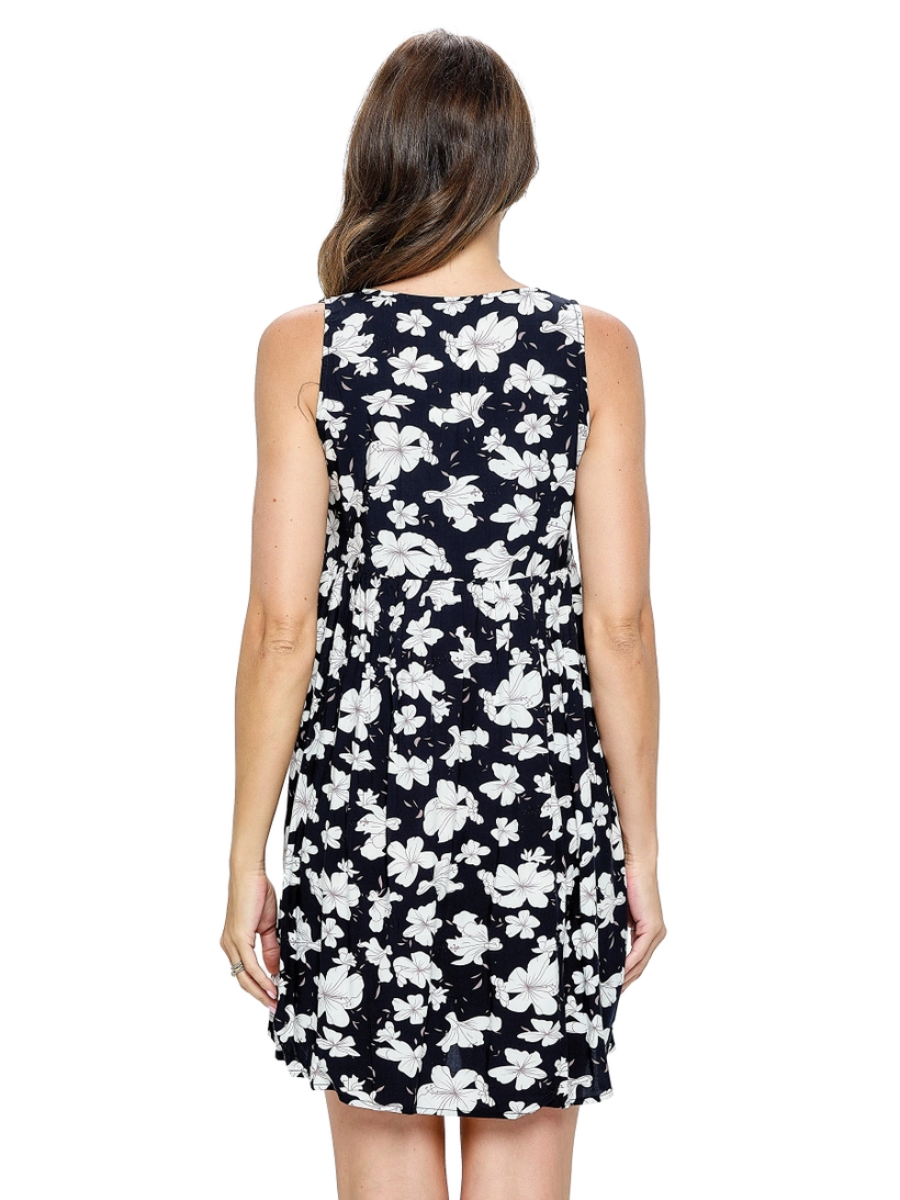 Floral Print Dress With Pockets