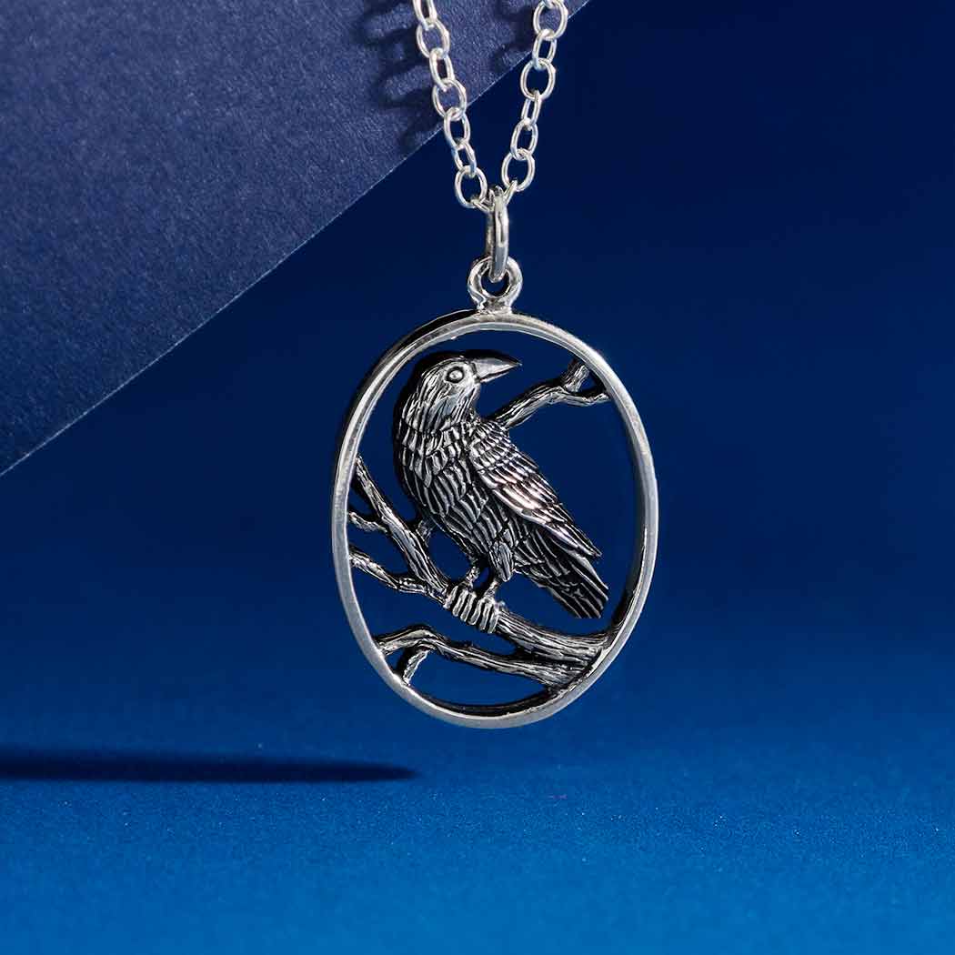 Sterling Raven Necklace