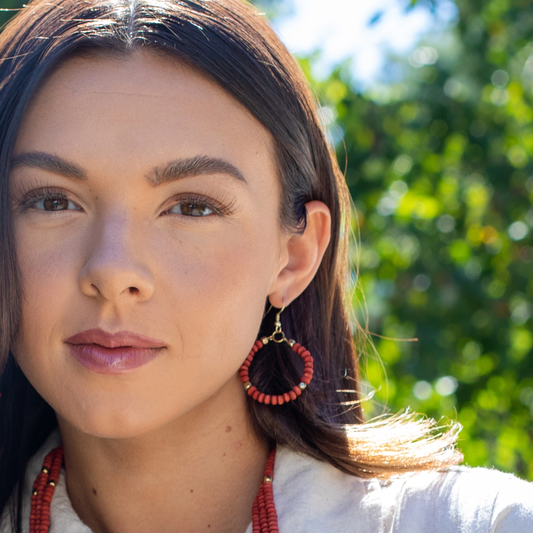 Chromatic Beaded Hoop Earrings