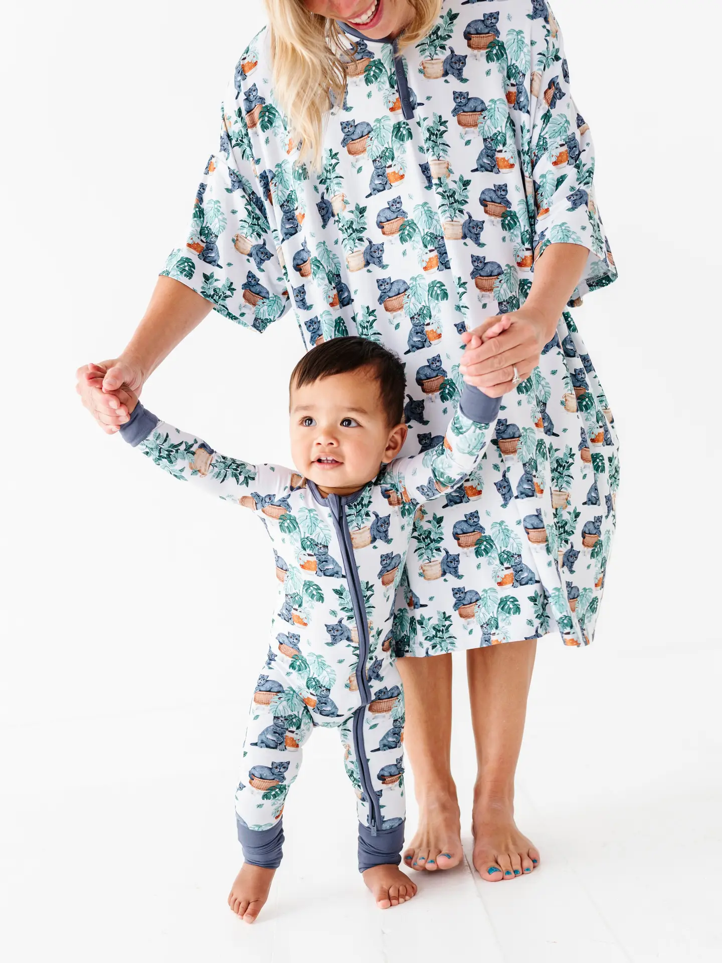 Meowstera Cat Bamboo Muumuu Nightgown