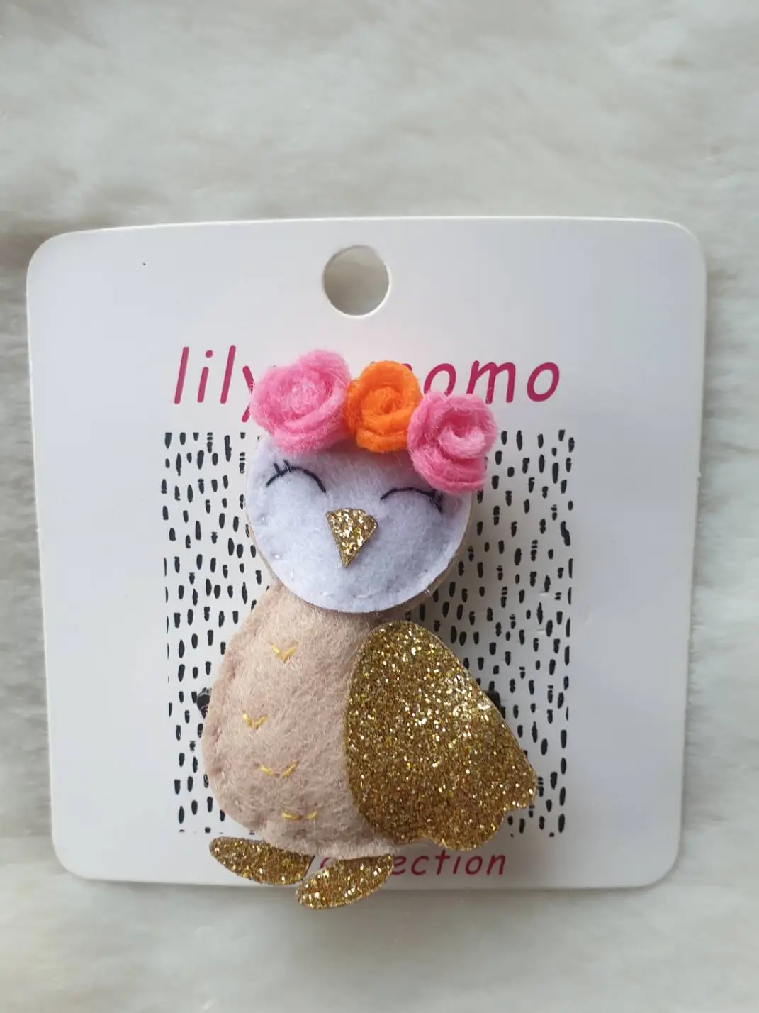 Rose Owl Owl Hair Clip