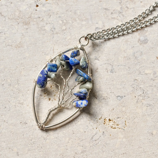 Lapis Tree Pendant Necklace