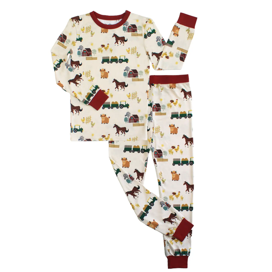 Kids Bamboo Pajamas On the Farm
