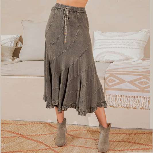 Boho Flair Asymmetrical Panel Skirt