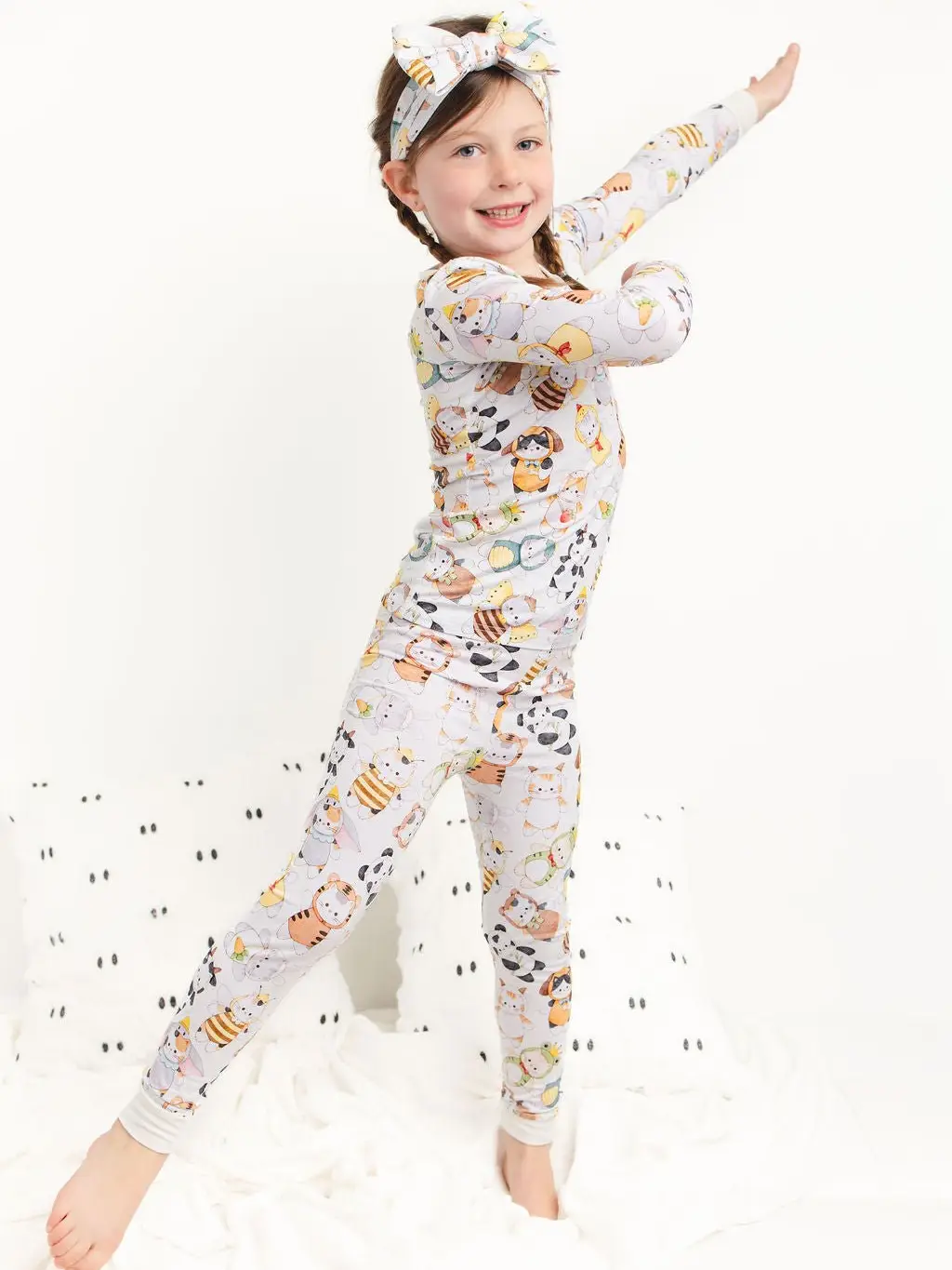 Meowster of Disguise Cat Kids Bamboo Pajamas