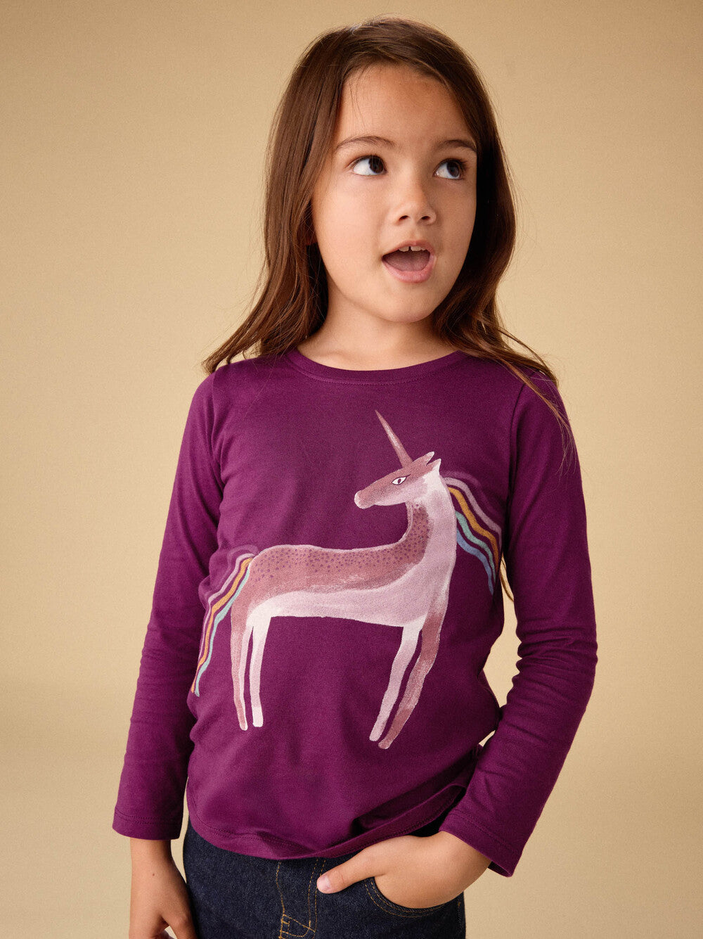 Kids Rainbow Unicorn Long Sleeve Tee
