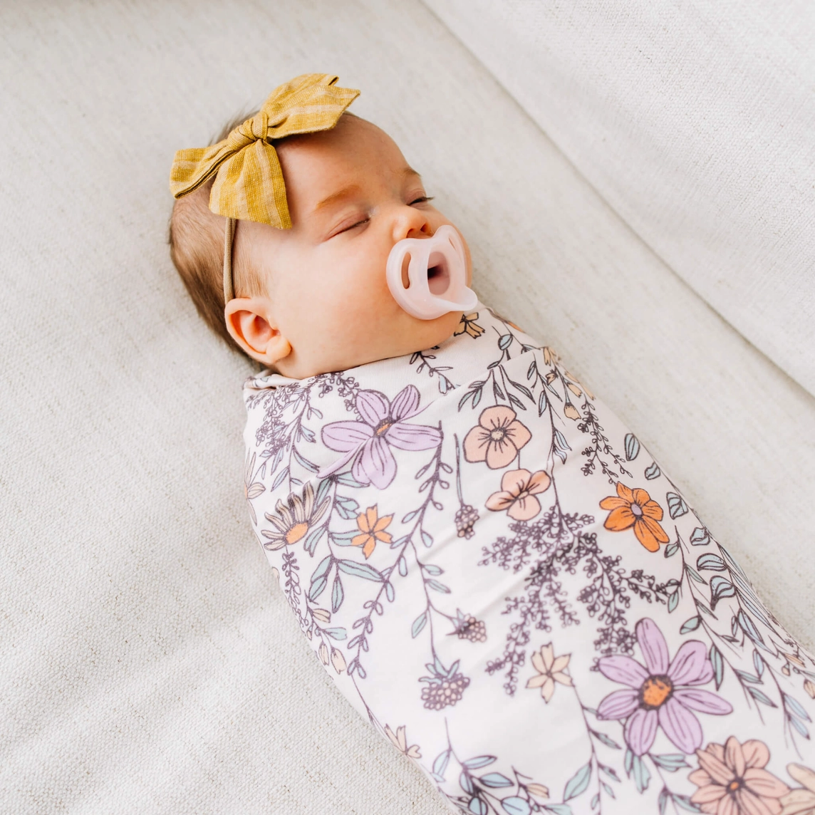 Flora Floral Knit Swaddle Blanket