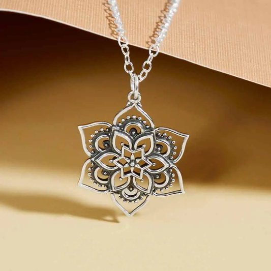 Openwork Lotus Mandala Necklace