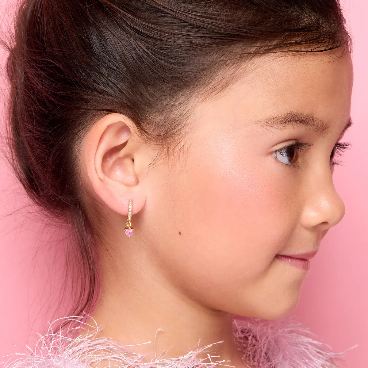 Hearts Pretty in Pink 18K Gold Plated Earrings