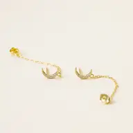 Chain Huggie Earrings Moon