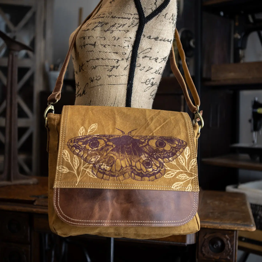 Moth Rising Canvas Saddle Bag