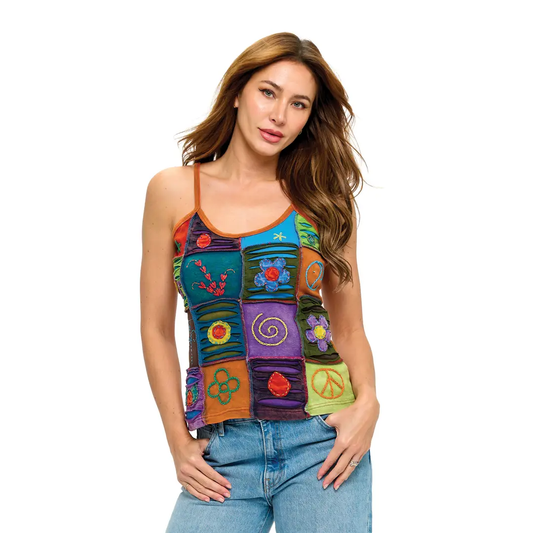 Patchwork Hand-Stitched Tank Top