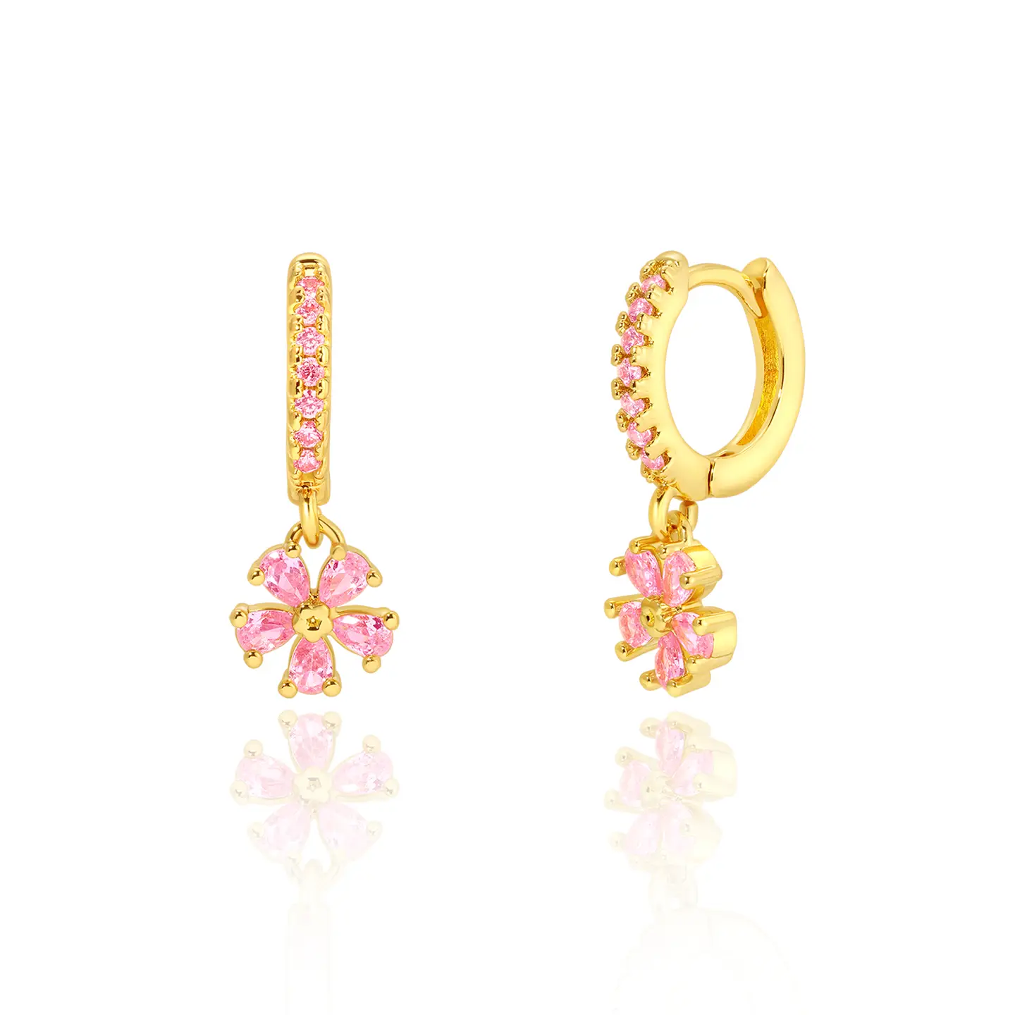 Pretty in Pink 18K Gold Plated Earrings
