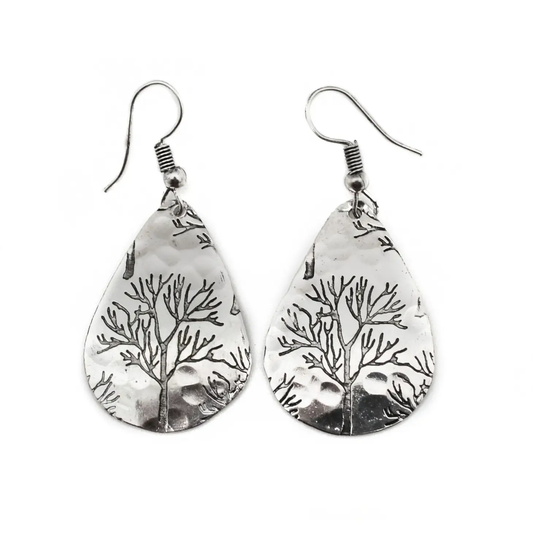 Winter Tree Silver Earrings