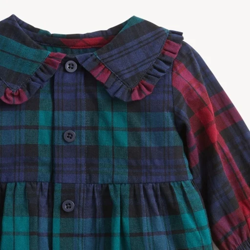 Baby Girl Magnetic Me Plaid Ruffle Romper