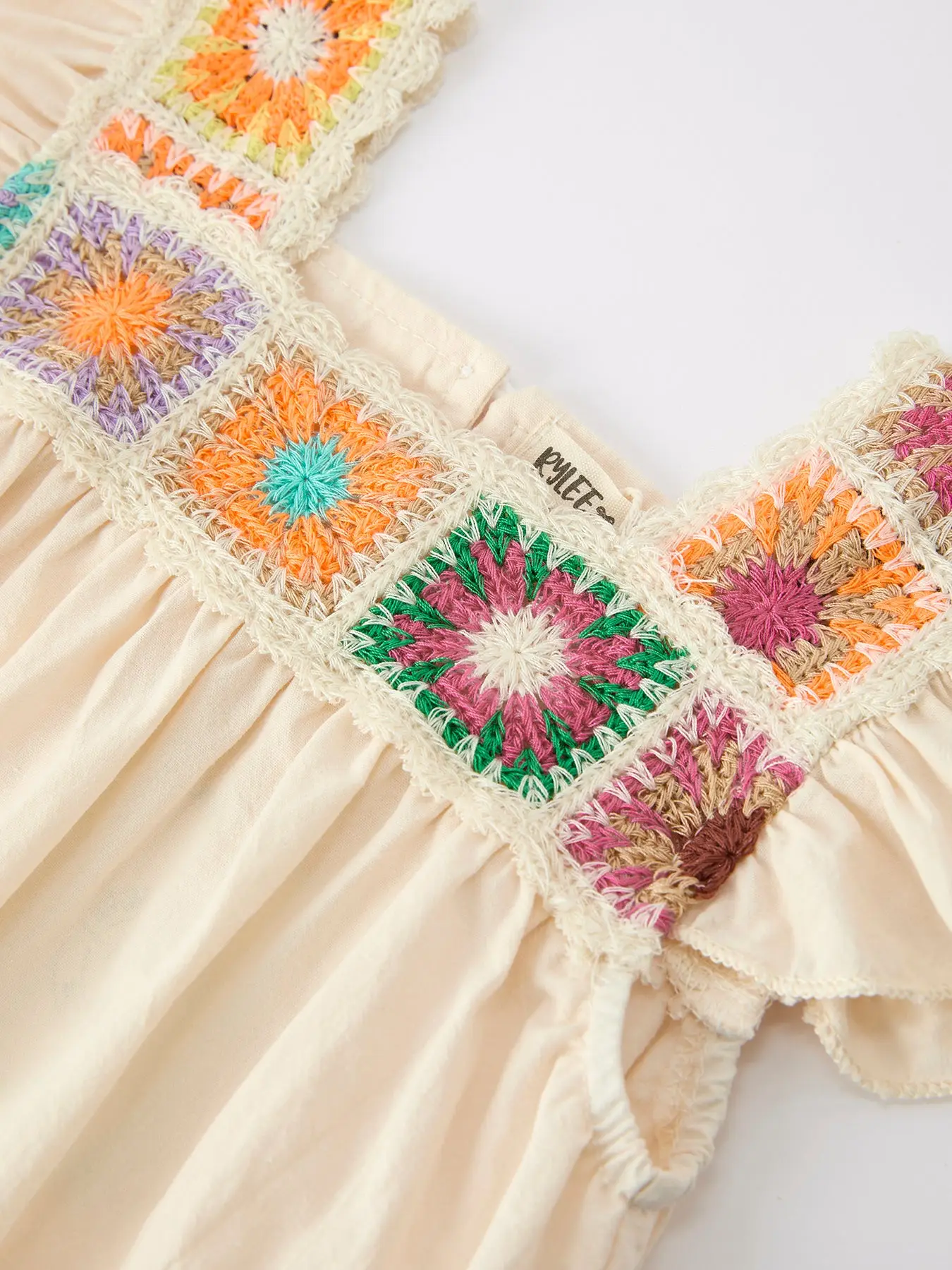 Crochet Square Baby Ruffle Romper