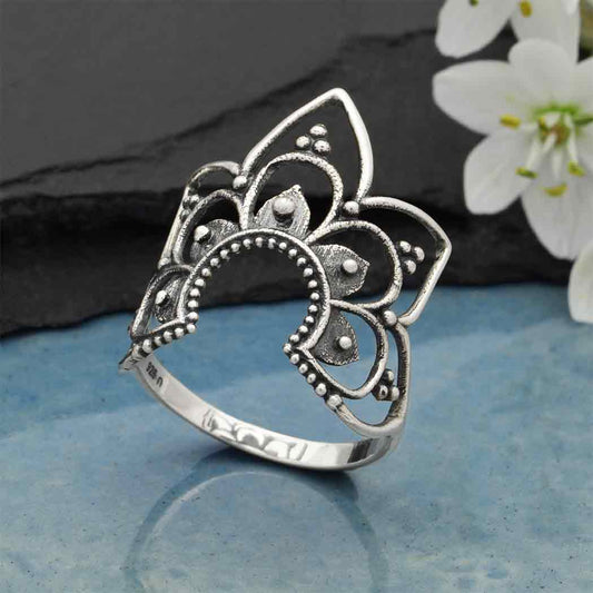 Sterling Openwork Mandala Ring