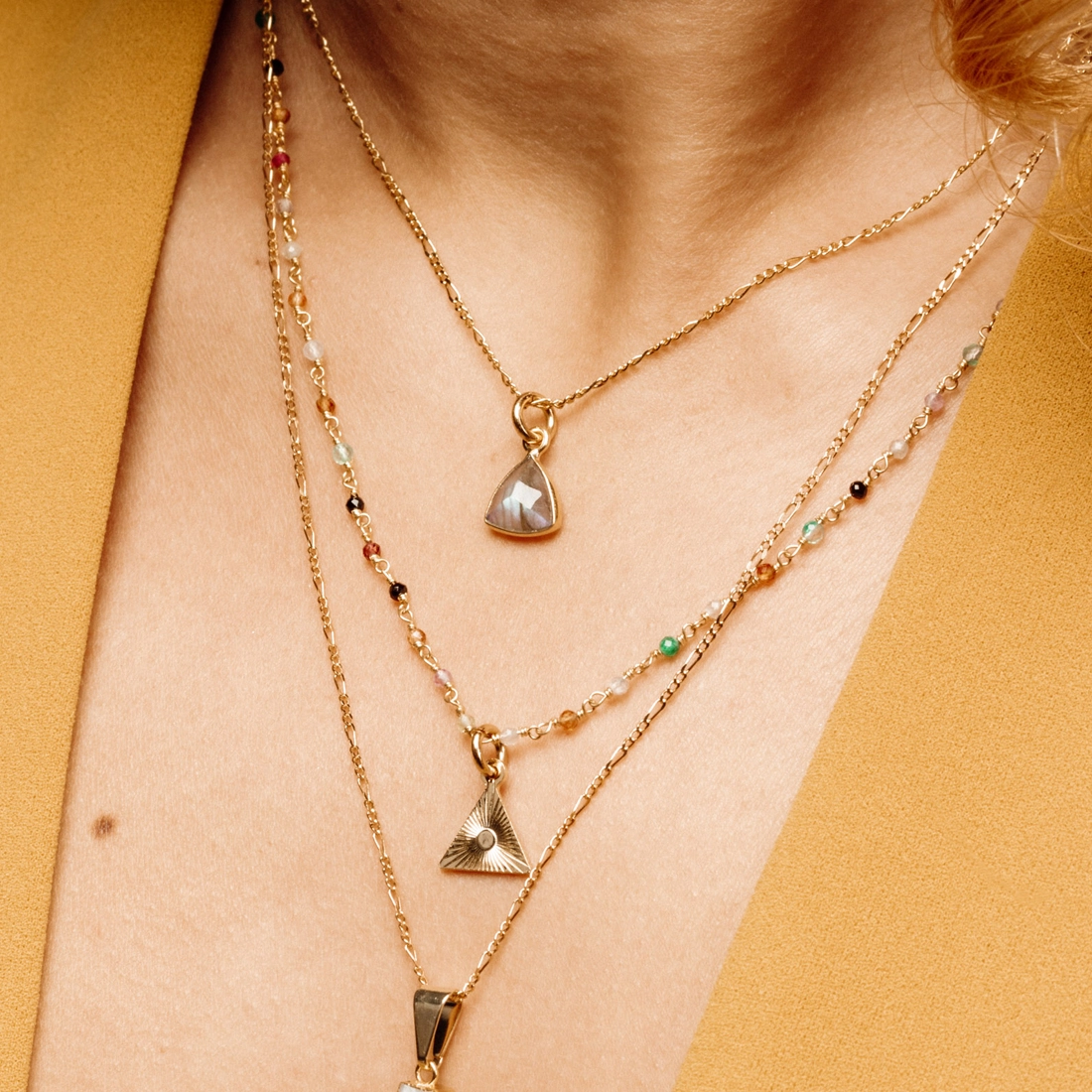 Bermuda Triangle Dainty Collar Necklace