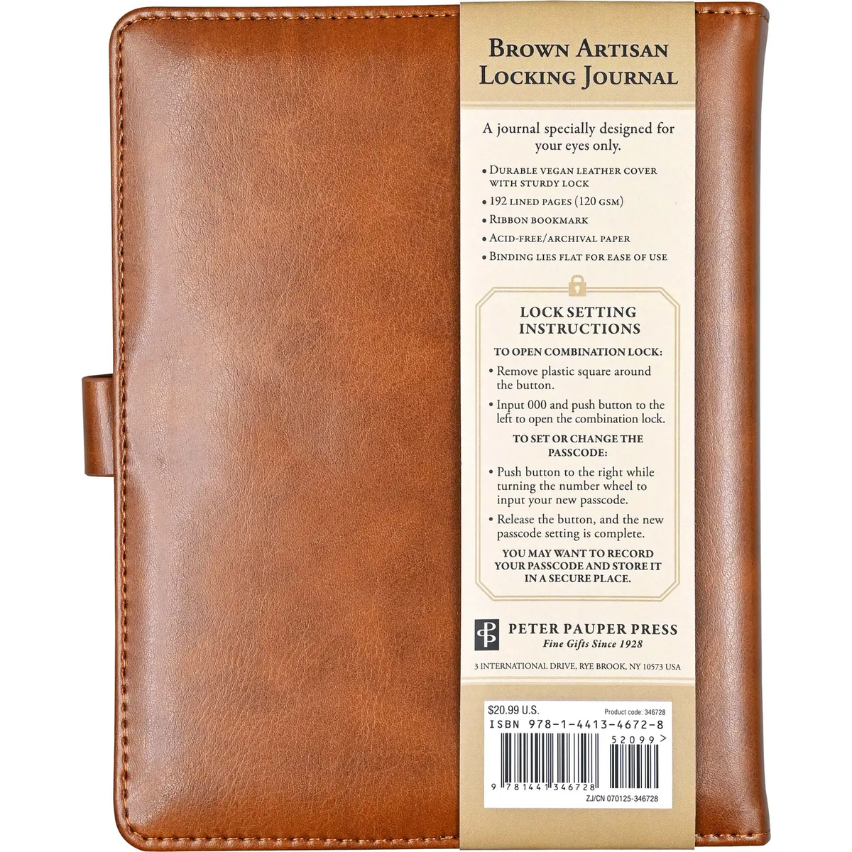 Brown Artisan Locking Journal