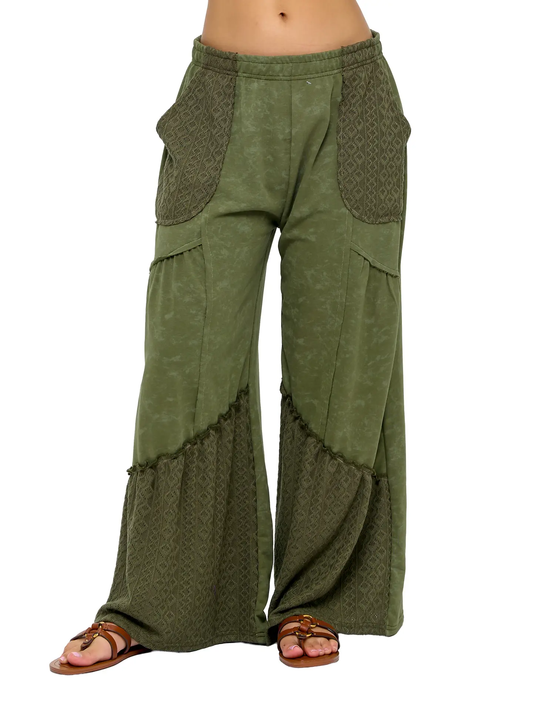 Vintage Washed Patchwork Pants